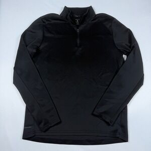 Layer 8 Quarter Zip Pullover Mens Medium Black Qwick-Dry Active Stretch